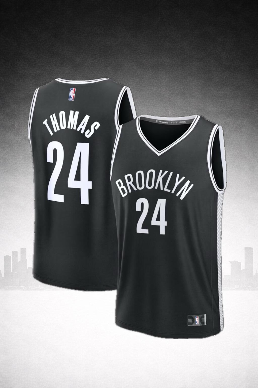Brooklyn Nets #24 Thomas Black Statement Jersey – NBA Edition