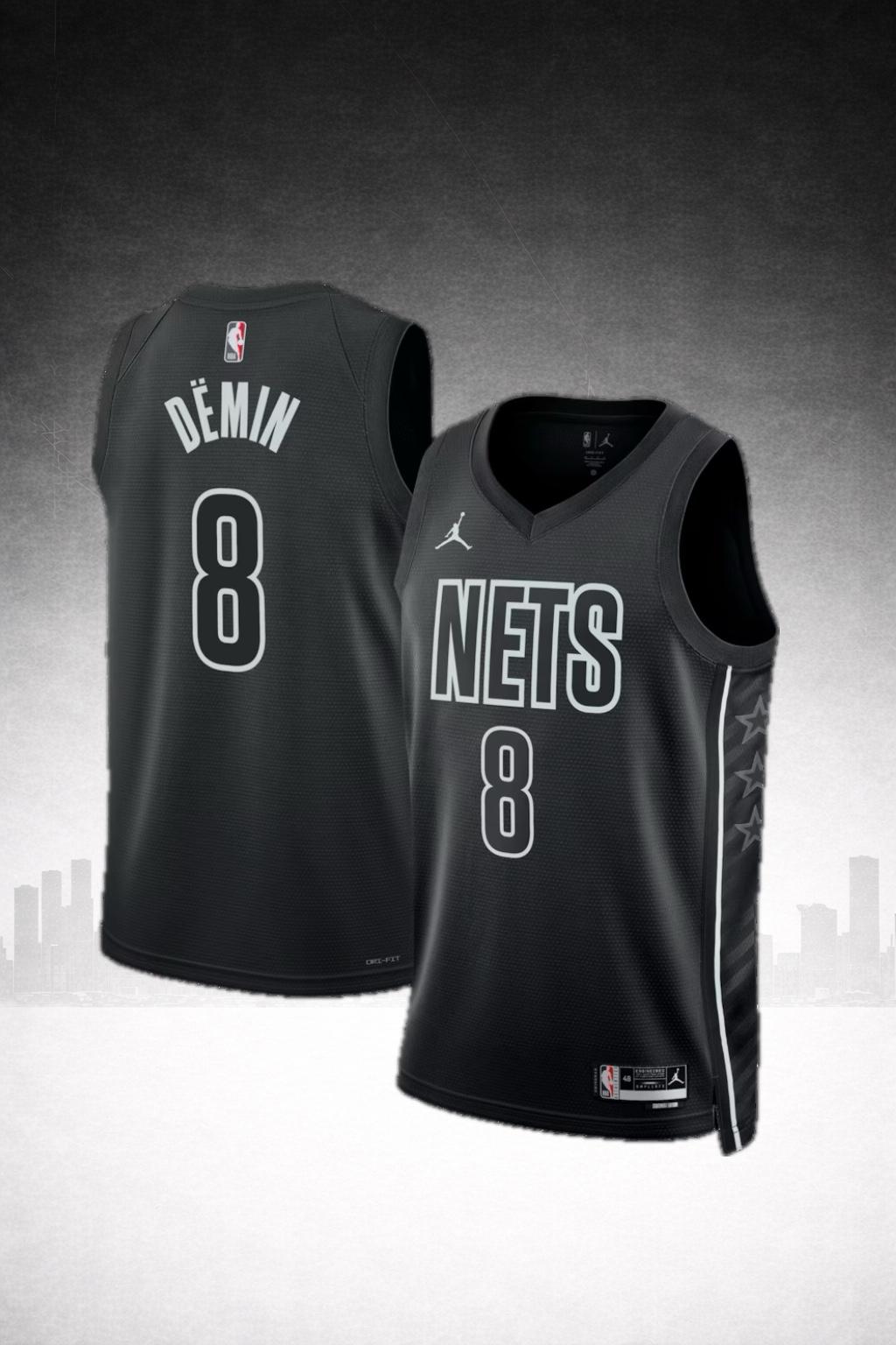Brooklyn Nets #8 Dëmin Black Statement Jersey – NBA Edition