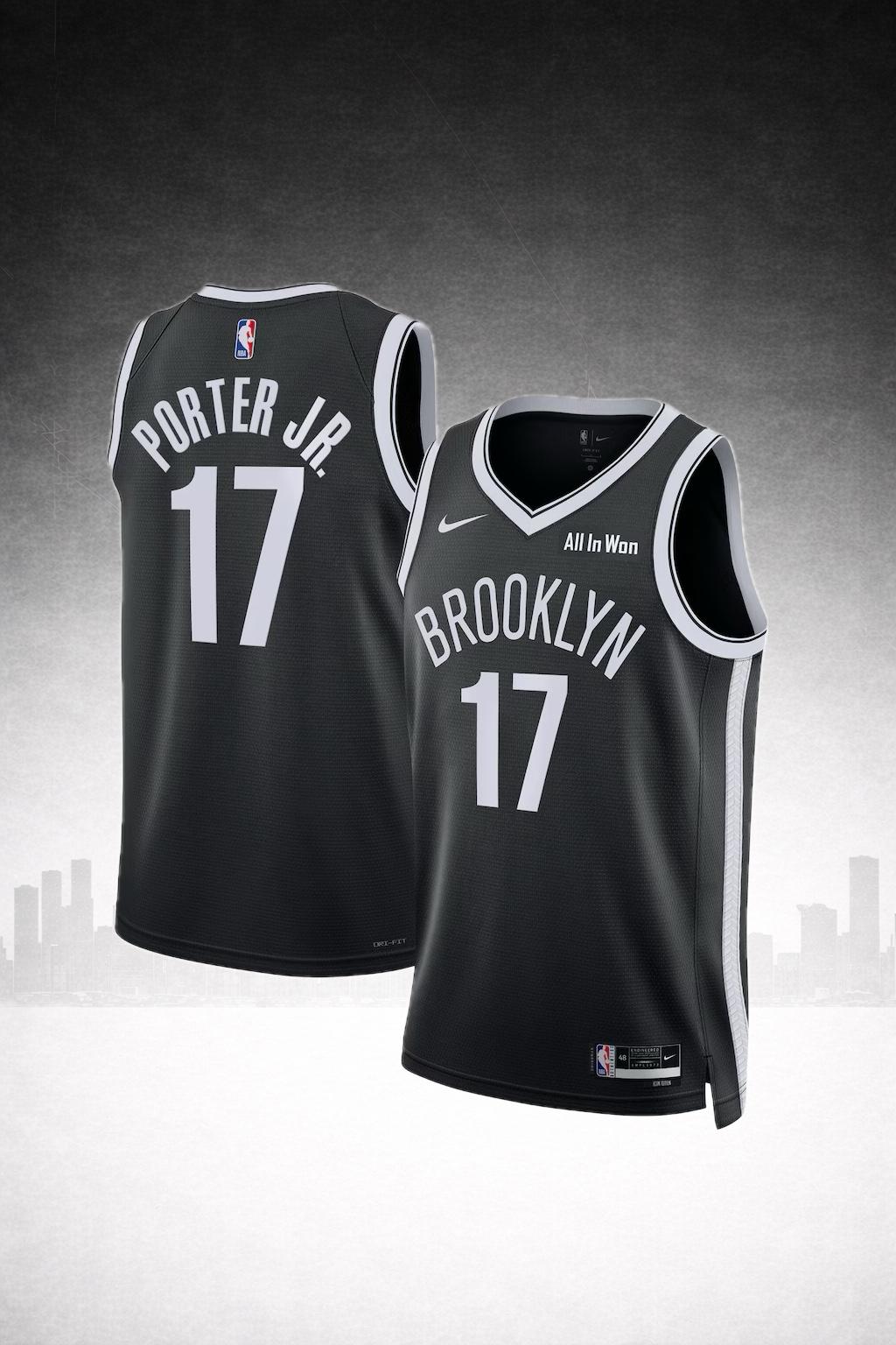 Brooklyn Nets #17 Porter Jr. 2020–21 Black Icon Jersey – Icon Edition
