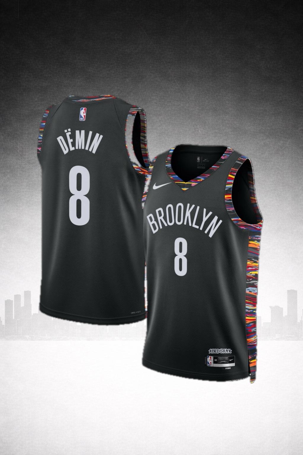 Brooklyn Nets #8 Dinwiddie 2020–21 Black City Jersey – Bed-Stuy Edition