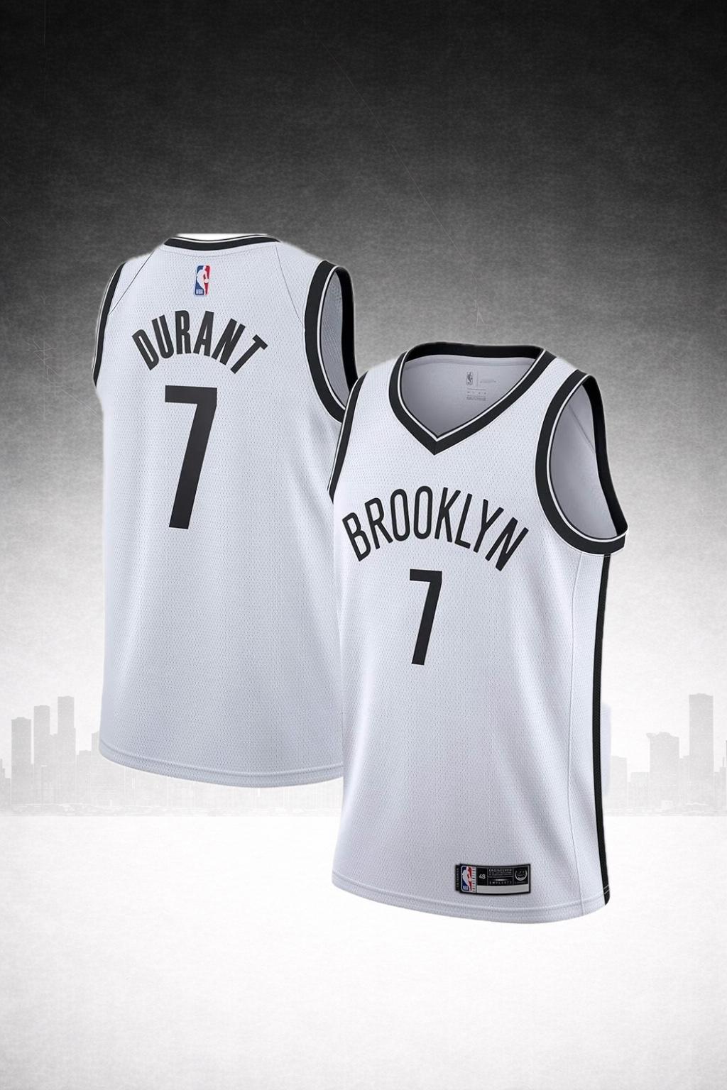Brooklyn Nets #7 Durant 2020–21 White Home Jersey – Association Edition