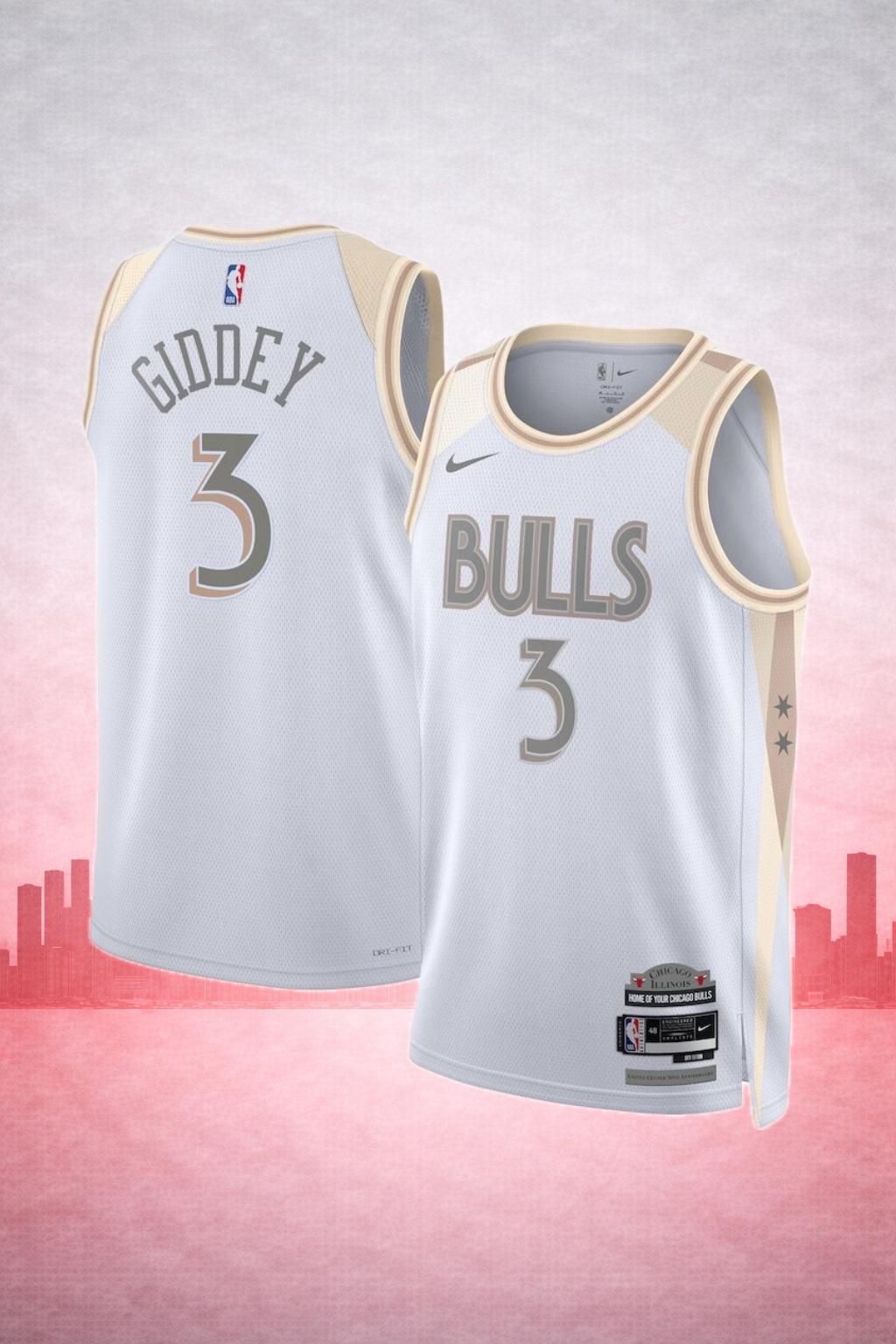 Chicago Bulls #3 Giddey White City Jersey – NBA Special Edition
