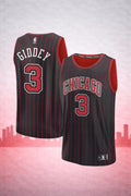 Chicago Bulls #3 Giddey Black Pinstripe Jersey – NBA Classic Edition
