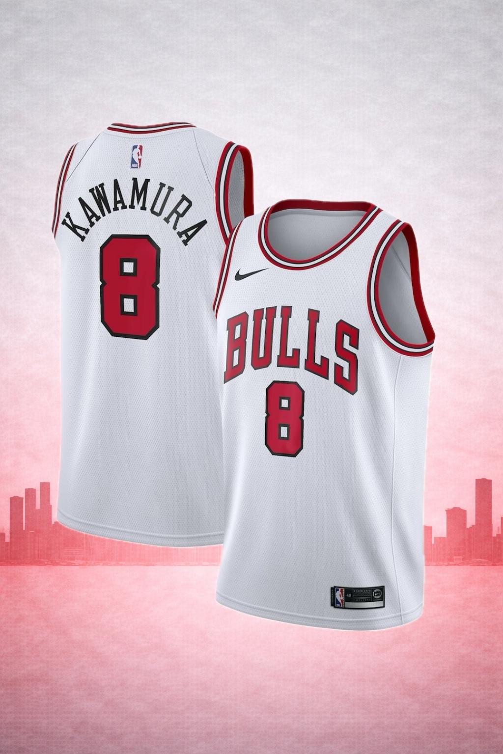 Chicago Bulls #8 Kawamura White Home Jersey – NBA Edition