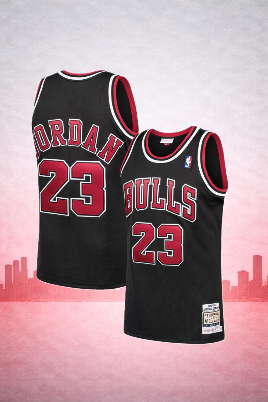 Chicago Bulls #23 Michael Jordan Black Jersey – NBA Hardwood Classics