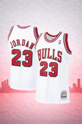 Chicago Bulls #23 Michael Jordan White Jersey – NBA Hardwood Classics