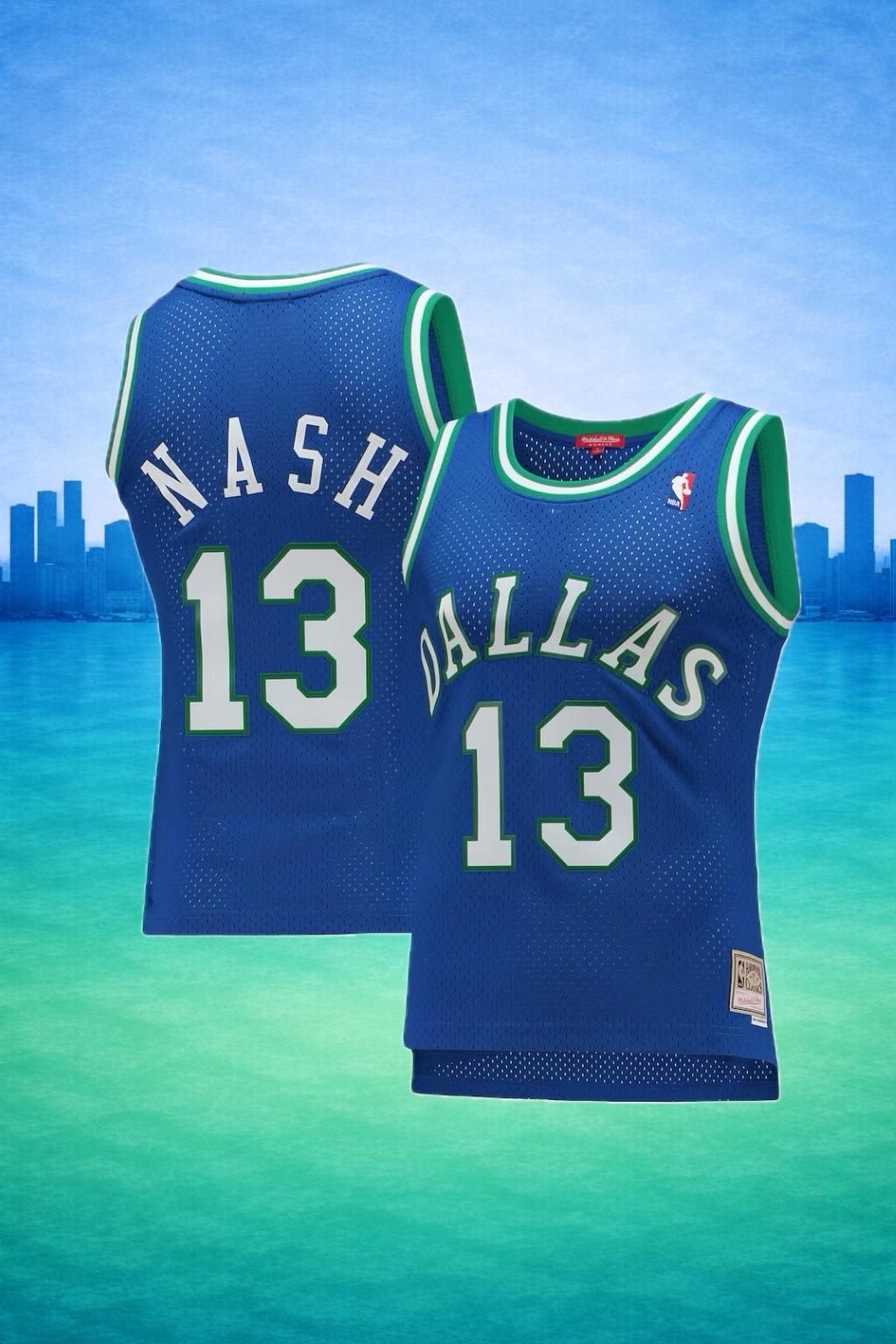 Dallas Mavericks #13 Steve Nash Blue Jersey – NBA Hardwood Classics