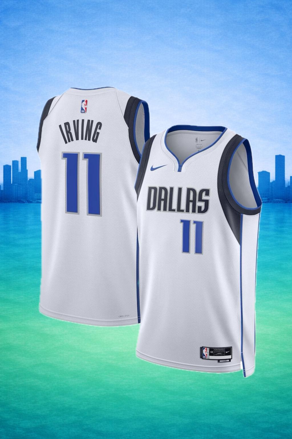 Dallas Mavericks #11 Kyrie Irving White Jersey – NBA Association Edition