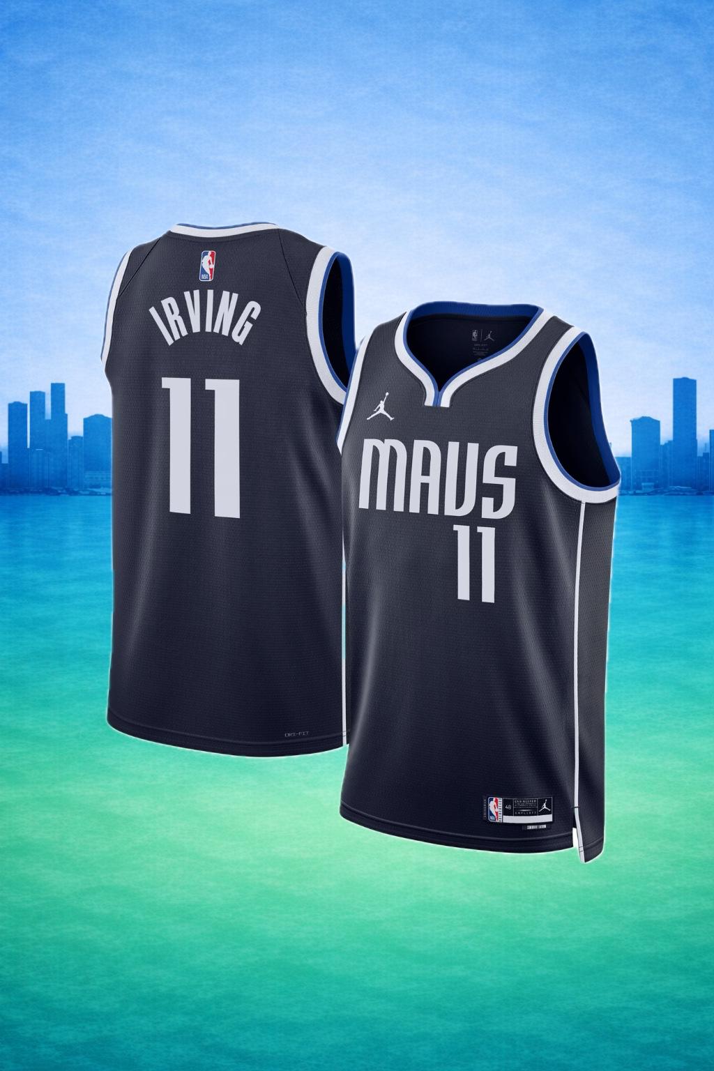 Dallas Mavericks #11 Kyrie Irving Navy Jersey – NBA Statement Edition