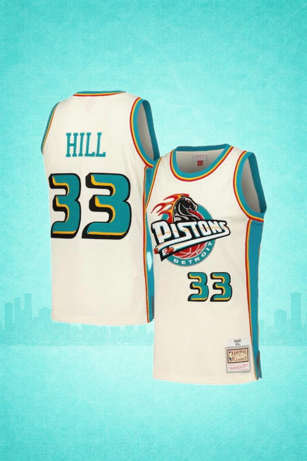 Detroit Pistons #33 Grant Hill Teal Throwback Jersey – 90s Classic