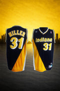 Indiana Pacers #31 Reggie Miller Yellow Pinstripe Jersey – Hardwood Classics