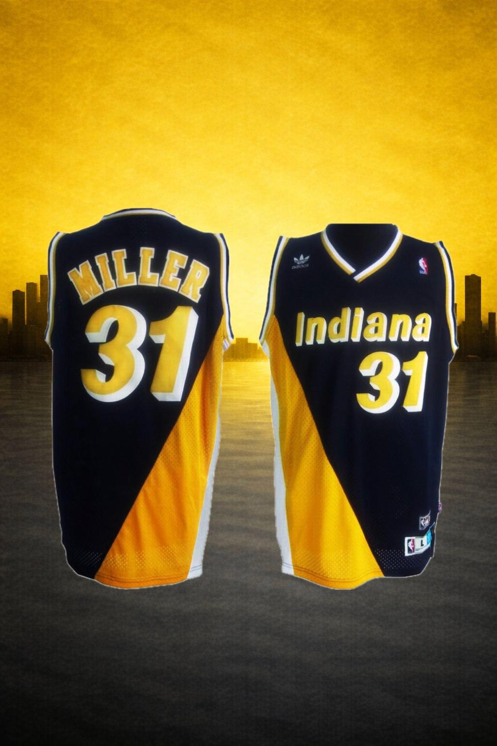 Indiana Pacers #31 Reggie Miller Yellow Pinstripe Jersey – Hardwood Classics