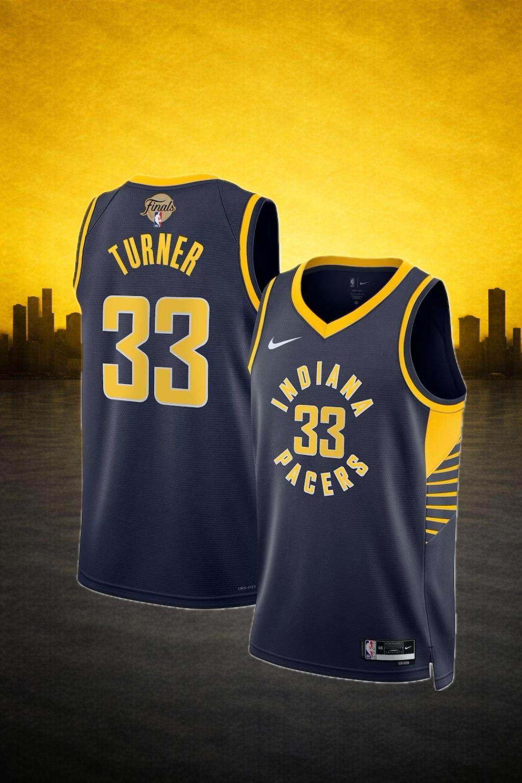 Indiana Pacers #33 Myles Turner Navy Jersey – Icon Edition