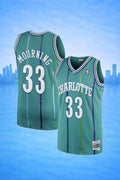 Charlotte Hornets #33 Mourning Teal Throwback Jersey – NBA Hardwood Classics Edition
