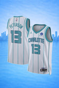 Charlotte Hornets #13 Peterson White Pinstripe Jersey – NBA Edition