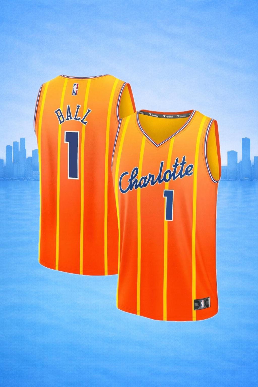 Charlotte Hornets #1 Ball Orange City Jersey – NBA Special Edition