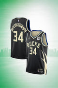 Milwaukee Bucks #34 Giannis Antetokounmpo Black Statement Edition Jersey
