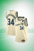 Milwaukee Bucks #34 Giannis Antetokounmpo Cream City Edition Jersey