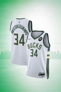 Milwaukee Bucks #34 Giannis Antetokounmpo White Association Edition Jersey