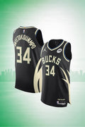 Milwaukee Bucks #34 Giannis Antetokounmpo Black City Edition Jersey