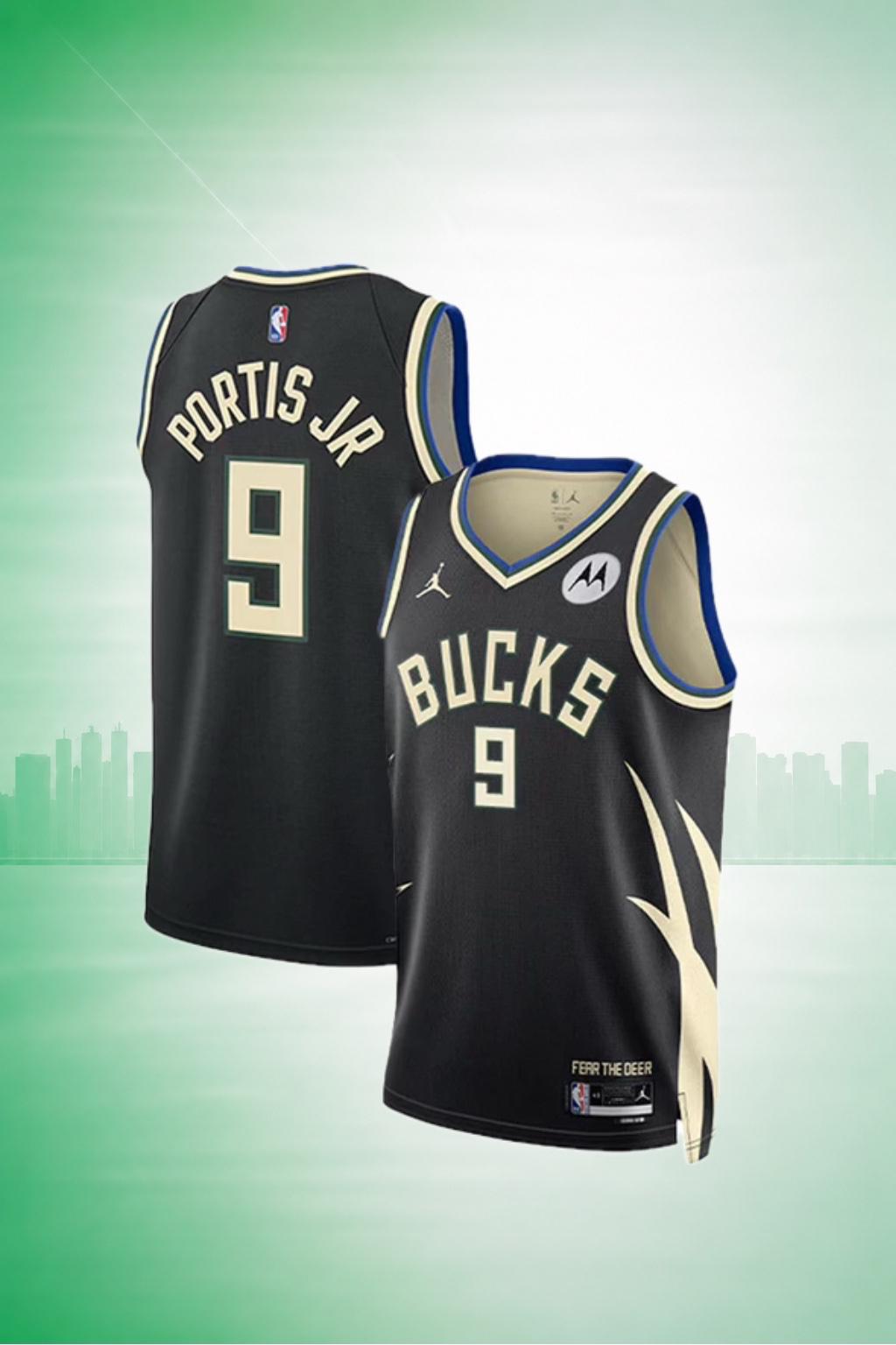 Milwaukee Bucks #9 Bobby Portis Jr. Black City Edition Jersey