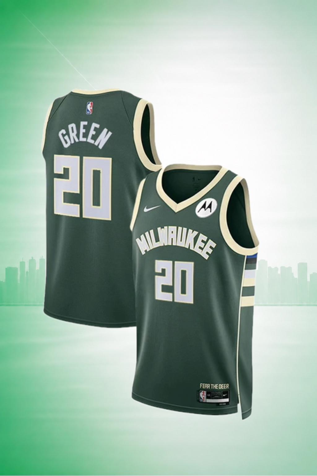 Milwaukee Bucks #20 Green Green Icon Edition Jersey