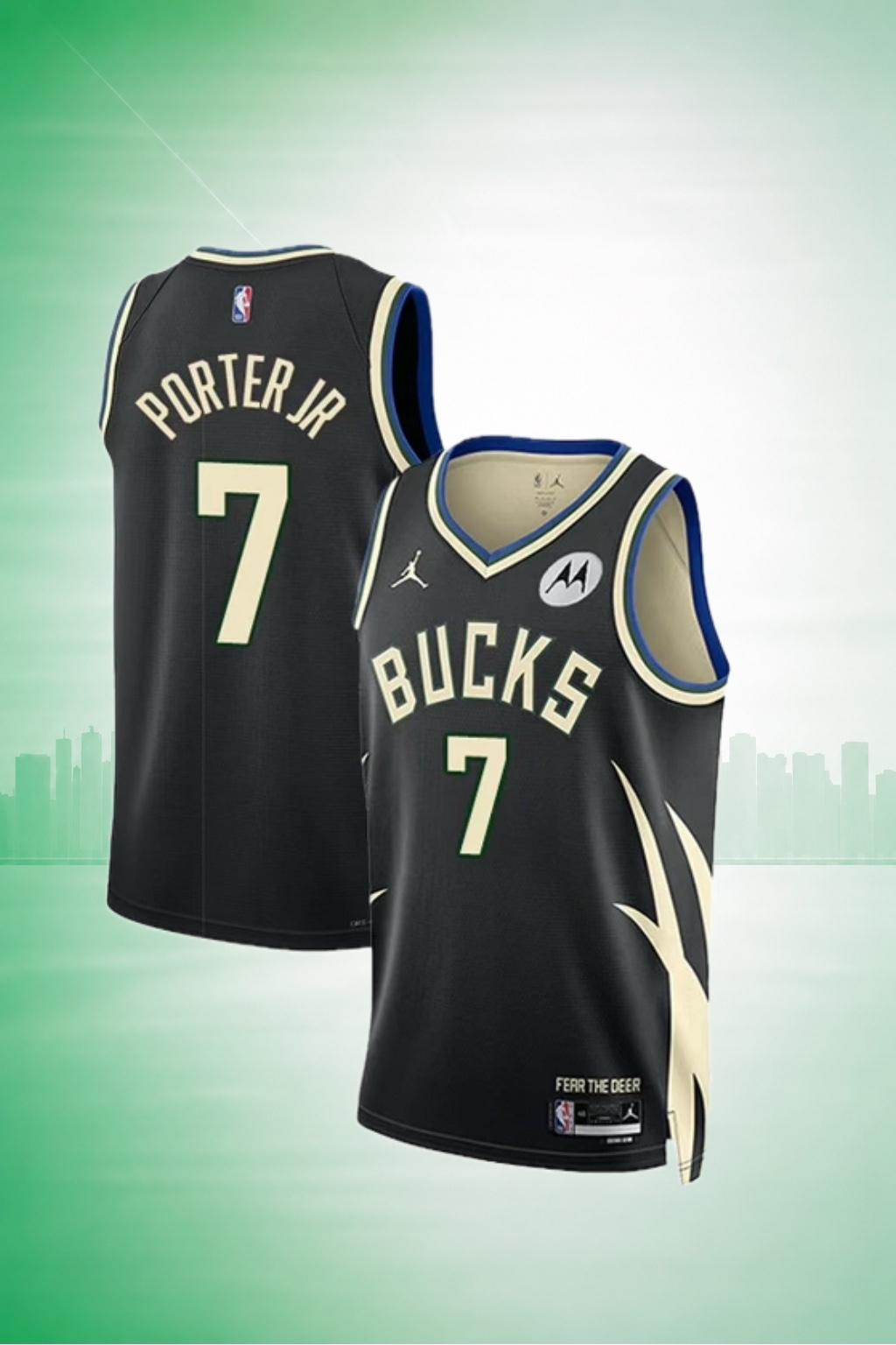 Milwaukee Bucks #7 Porter Jr. Black City Edition Jersey