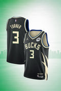 Milwaukee Bucks #3 Turner Black City Edition Jersey