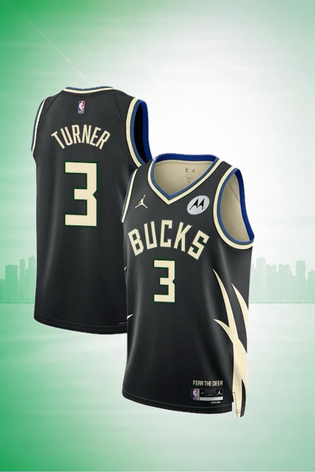 Milwaukee Bucks #3 Turner Black City Edition Jersey