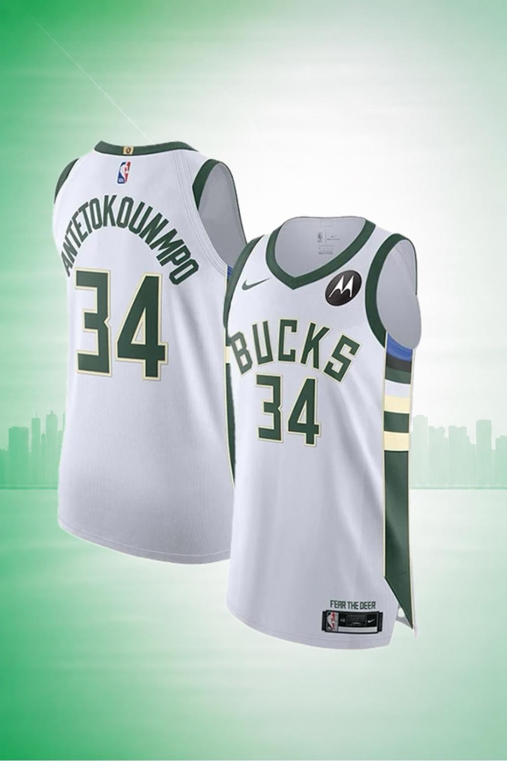 Milwaukee Bucks #34 Antetokounmpo White Association Edition Jersey