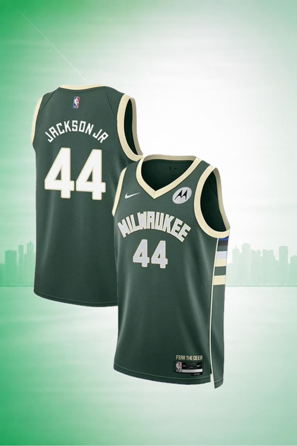 Milwaukee Bucks #44 Jackson Jr. Green Icon Edition Jersey