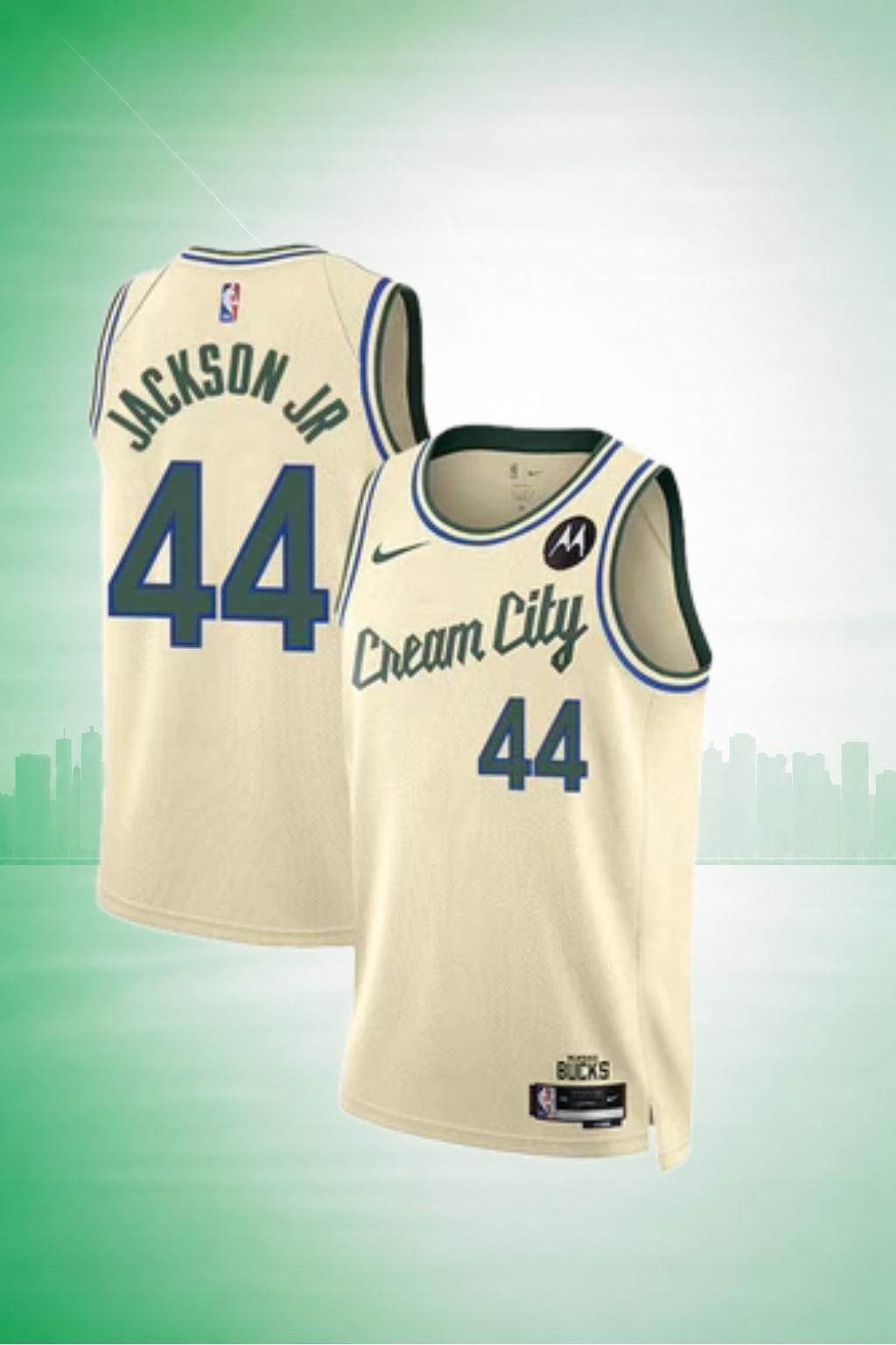 Milwaukee Bucks #44 Jackson Jr. Cream City Edition Jersey