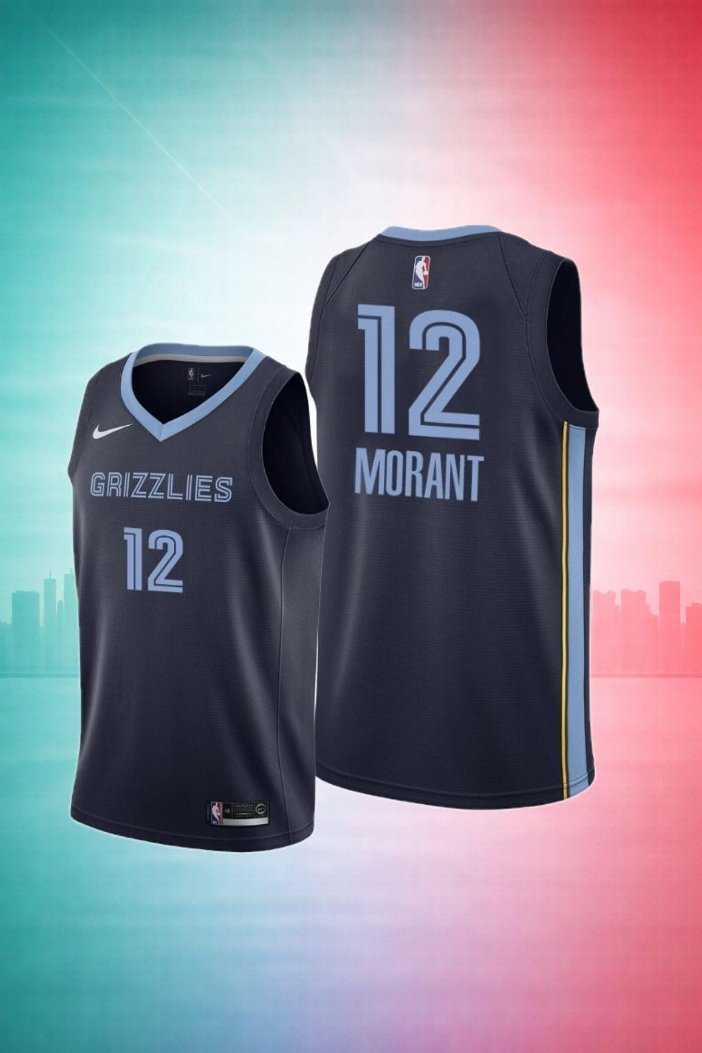 Memphis Grizzlies Ja Morant #12 Navy Jersey