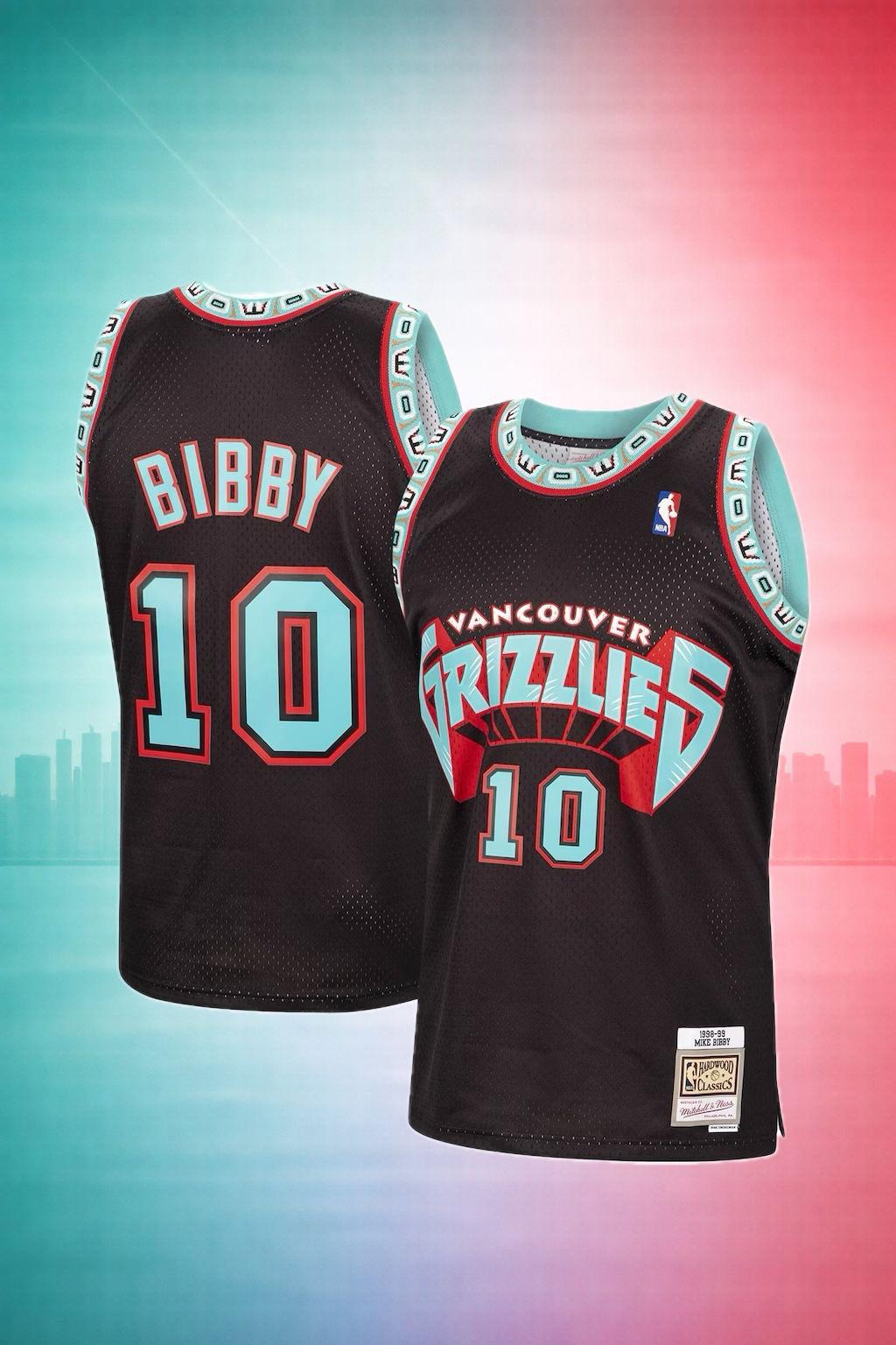 Vancouver Grizzlies Mike Bibby #10 Black Throwback Jersey