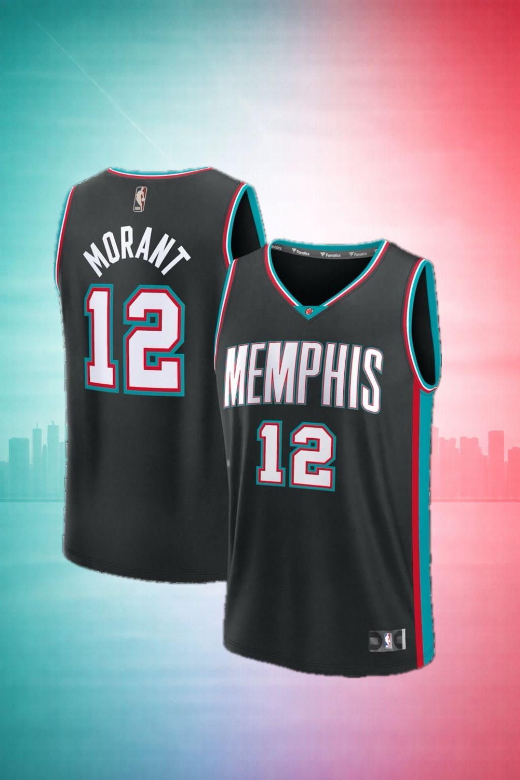 Memphis Grizzlies Ja Morant #12 Black & Green Jersey