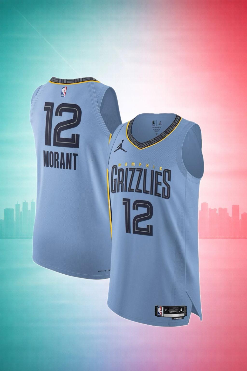 Memphis Grizzlies Ja Morant #12 Light Blue Jersey