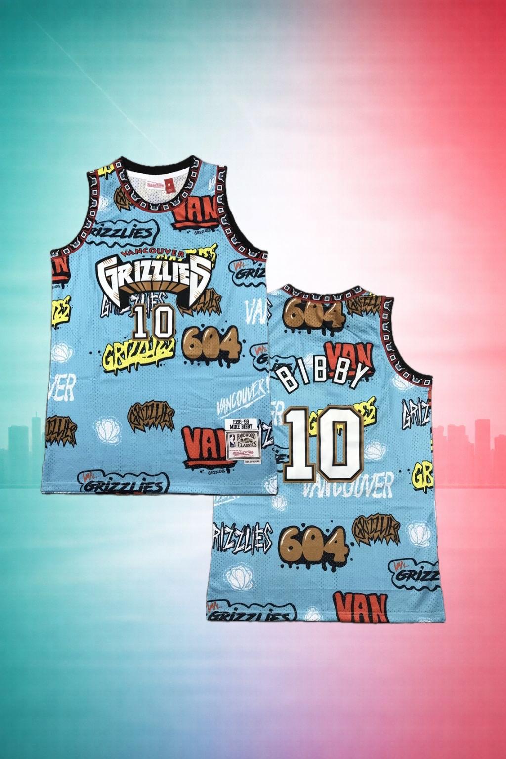 Vancouver Grizzlies Mike Bibby #10 Graffiti Jersey