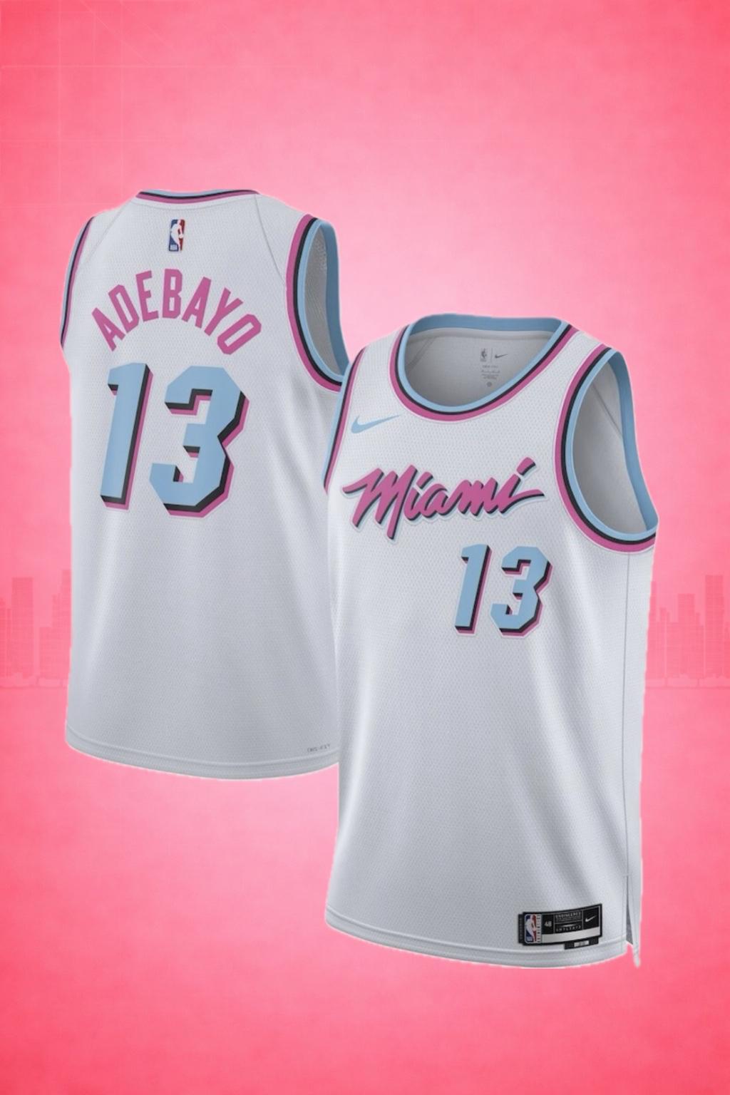 Miami Heat #13 Bam Adebayo Vice Jersey (White)