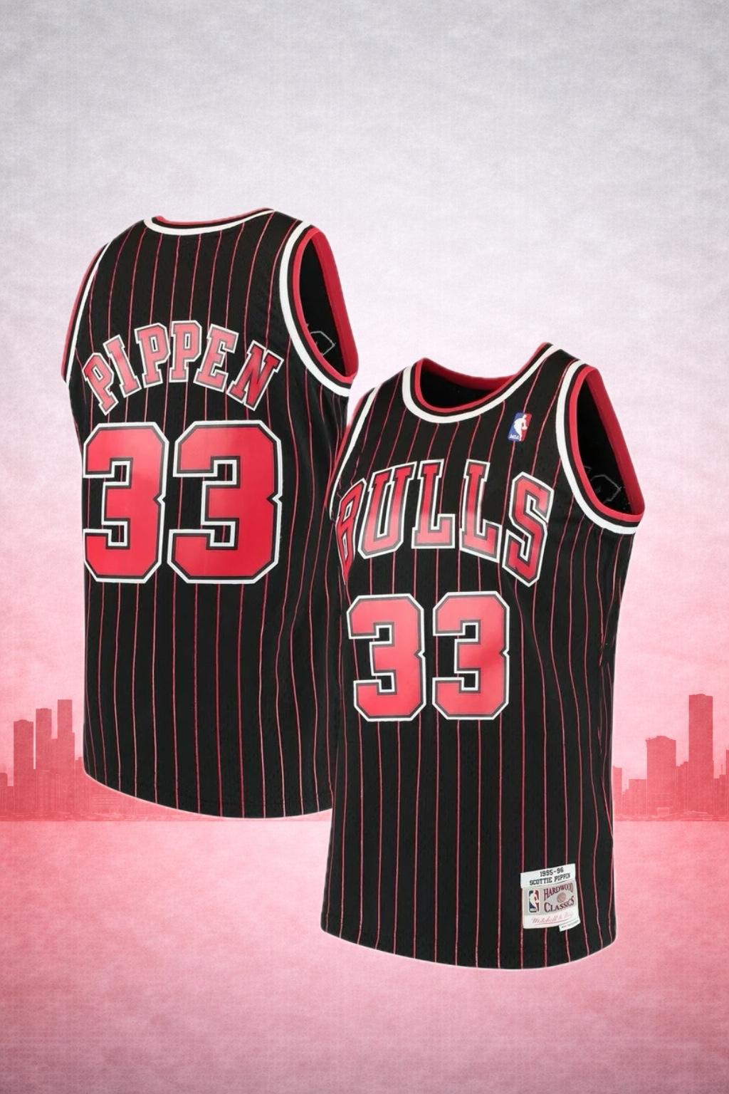Chicago Bulls Scottie Pippen #33 Pinstripe Jersey