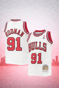 Chicago Bulls Dennis Rodman #91 White Jersey