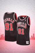Chicago Bulls Dennis Rodman #91 Pinstripe Jersey