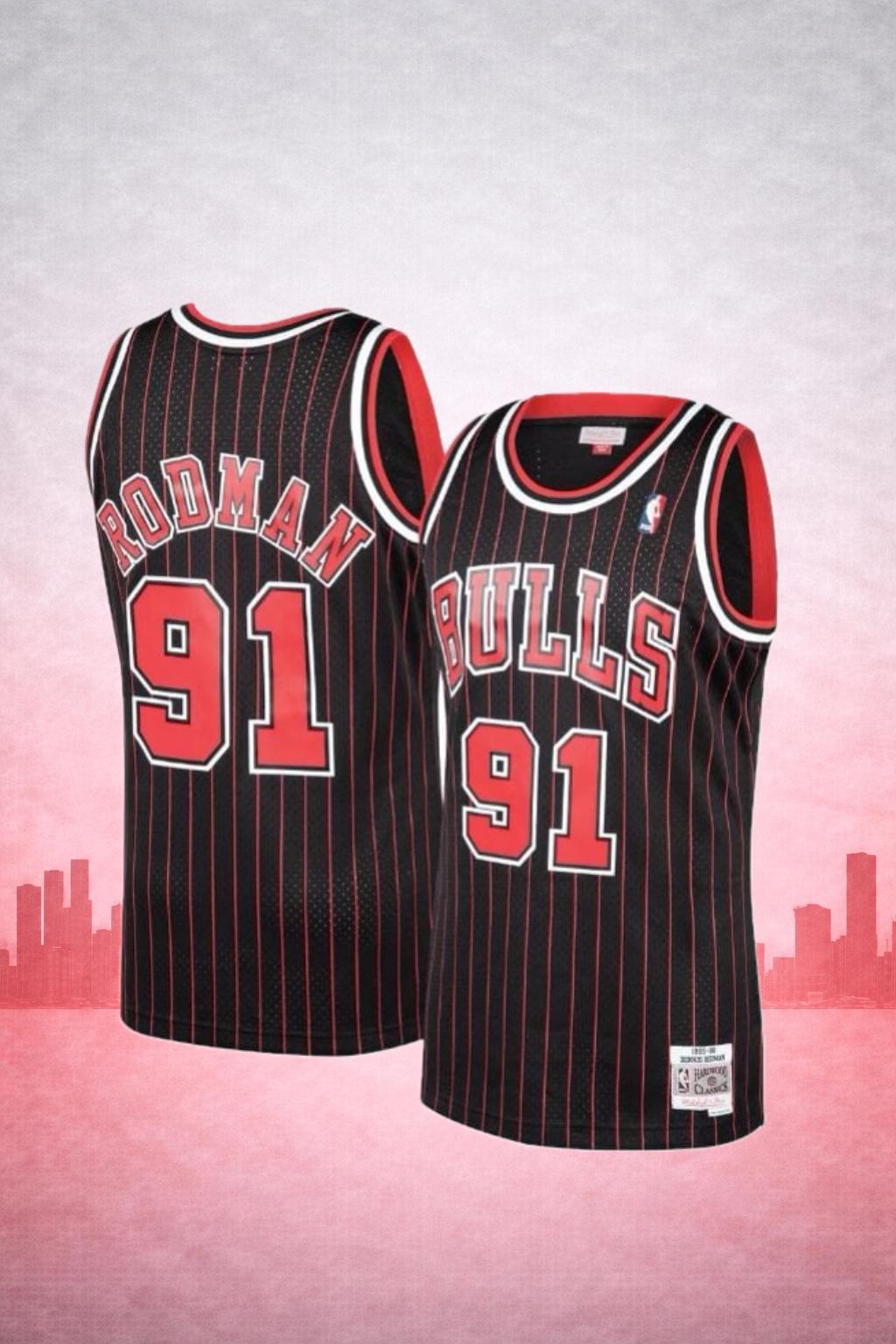 Chicago Bulls Dennis Rodman #91 Pinstripe Jersey
