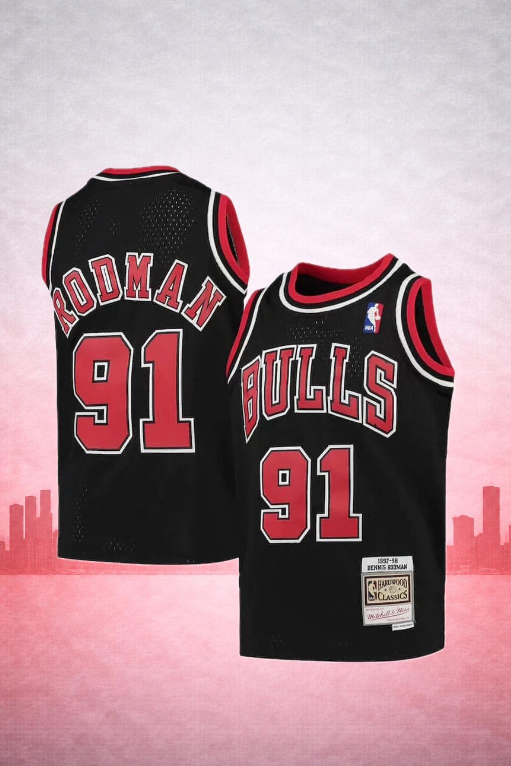 Chicago Bulls Dennis Rodman #91 Black Jersey