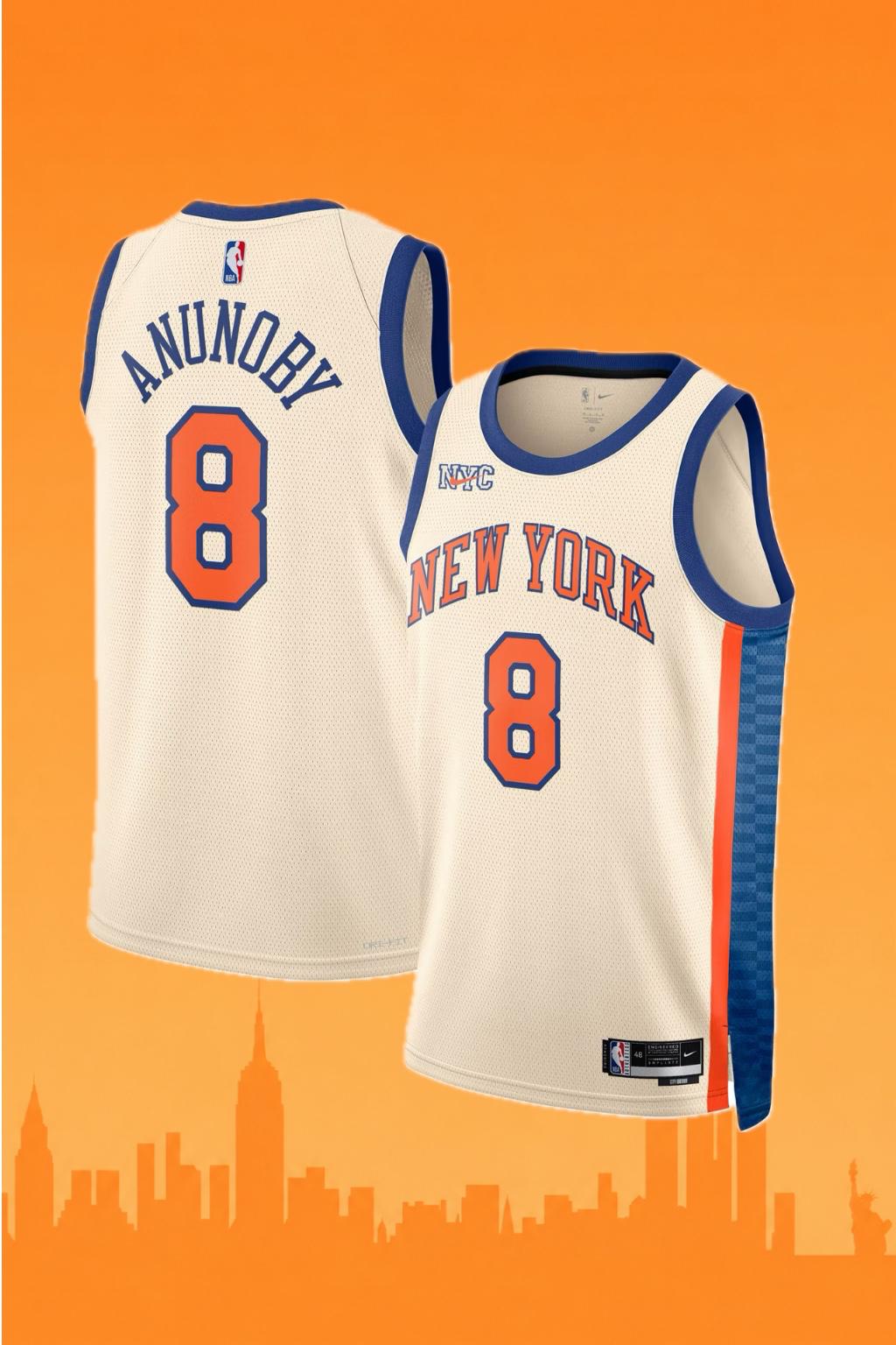 New York Knicks OG Anunoby #8 City Edition Jersey (Cream)