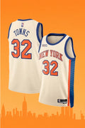New York Knicks Karl-Anthony Towns #32 City Edition Jersey (Cream)