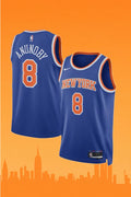 New York Knicks OG Anunoby #8 Icon Blue Edition Jersey