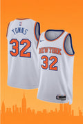 New York Knicks Karl-Anthony Towns #32 White Association Edition Jersey