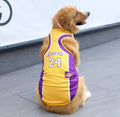 DOG'S JERSEYS LOS ANGELES LAKERS KOBE BRYANT #24 YELLOW AND PURPLE PET APPAREL