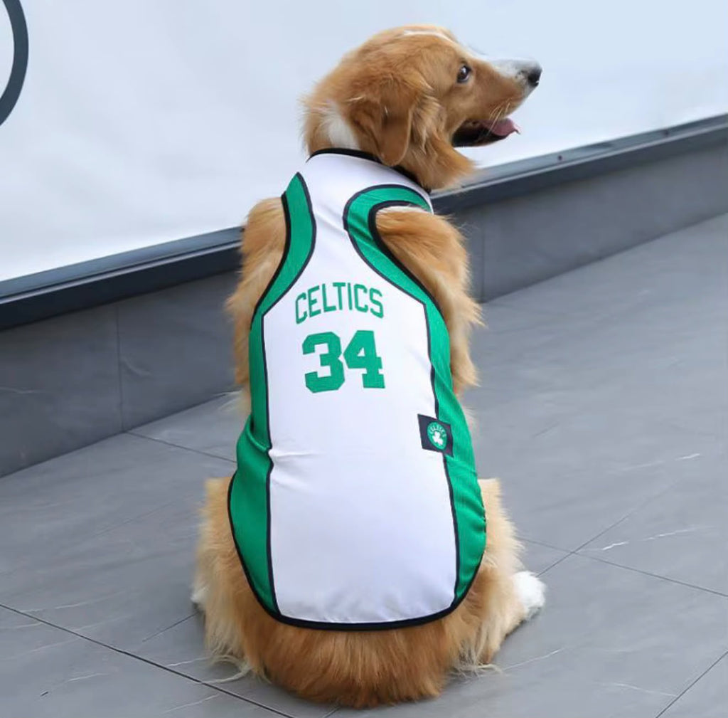 DOG'S JERSEYS BOSTON CELTICS #34 GREEN & WHITE PET APPAREL