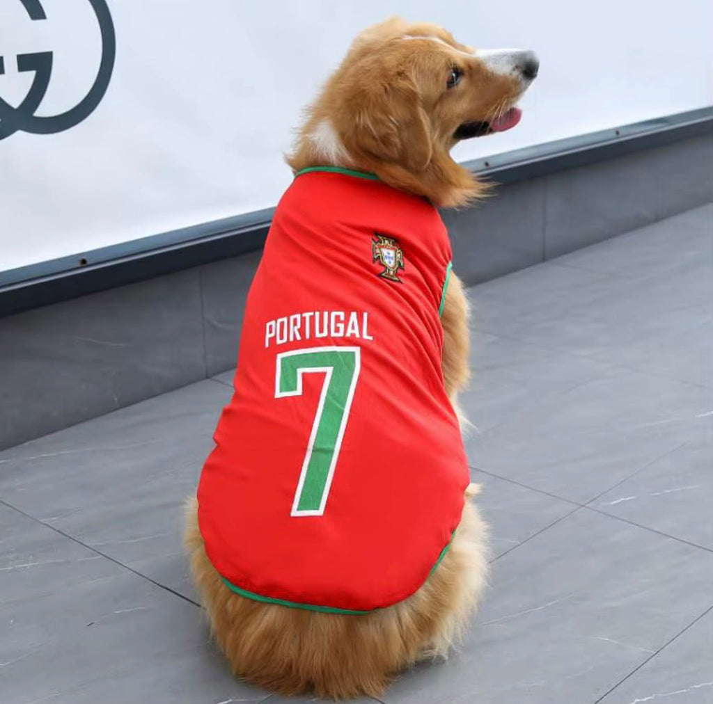 DOG'S JERSEYS PORTUGAL CRISTIANO RONALDO #7 RED & GREEN PET APPAREL